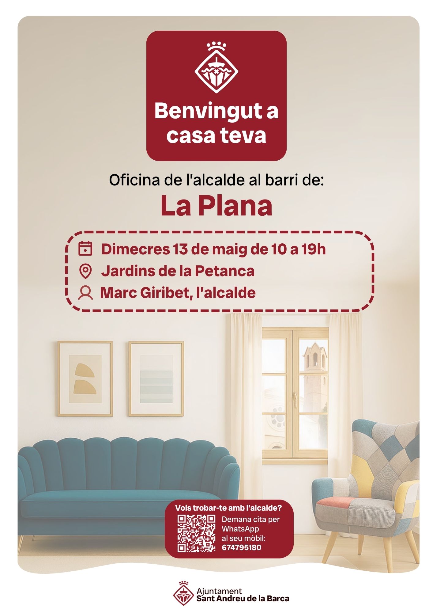 Oficina de l’alcalde al barri de La Plana